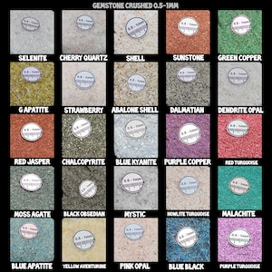 Crushed Gemstone Coarse Powder 0.5-1mm Great For Woodworking Resin Art Ring Inlay Energy Project Healing Crushed Powder Supplies