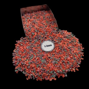 Crushed Turquoise Gemstone Mix: Red, Green, Orange - Resin Art, Wood Inlay (1-3mm, Coarse Powder)