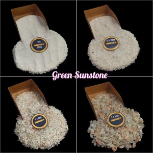 Coarse Green Sunstone Crushed Powder for Jewelry Inlay  Energy Healing