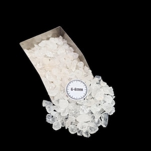 Clear Crystal Quartz Loose Gemstone Raw Rough Birthstone Crushed Coarse (6-8mm): Enhance Your Crafts with Natural Brilliance and Versatility