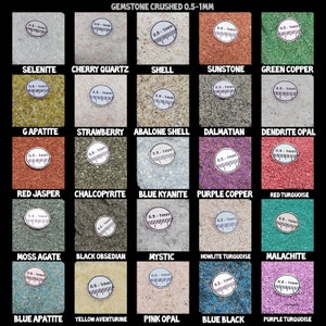 Crushed Gemstone Coarse Powder 0.5-1mm Great For Woodworking Resin Art Ring Inlay Energy Project Healing Crushed Powder Supplies