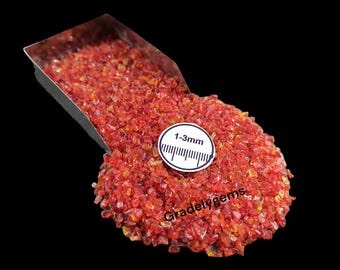 Red Hydro Quartz Crushed Powder, 1-3mm Gemstone Decorative Inlay Stone for Resin Art, Nail Art Wood Ring Making & Creative Crafts