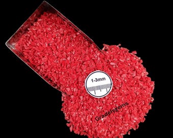 Red Coral Gemstone Crushed Powder - 1-3mm Crush for Jewelry Making & Resin Art Woodworking Ring Inlay