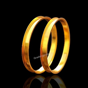 Golden Silver Blank Bangles for Gemstone Inlay Craft Making - Artisan-Crafted Bangle Blanks for Inlay Art All Size Available - SET OF 10 Pcs