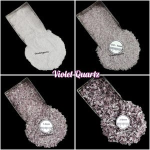 Violet Quartz Crystal Dust for Jewelry Inlay Art - Hand-Crushed Purple Gemstone Powder Fine to Coarse Sizes