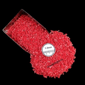 Red Coral Gemstone Crushed Powder - 1-3mm Crush for Jewelry Making & Resin Art Woodworking Ring Inlay
