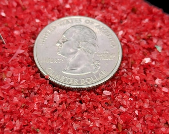 Deep Red Crushed Acrylic Inlay Material, Flaming Opal Effect (0.5-1mm)
