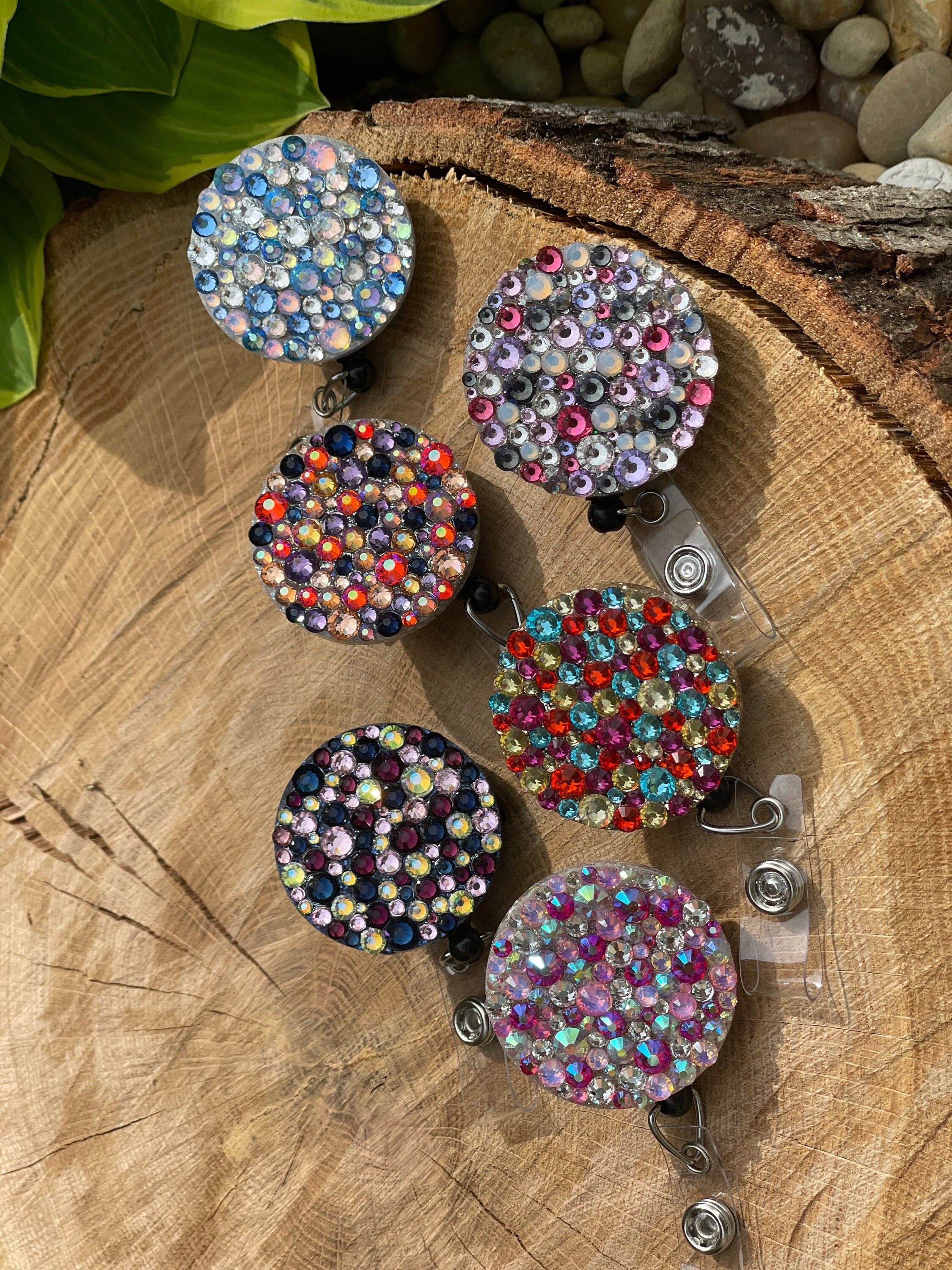 Rhinestone Badge Reel - Etsy