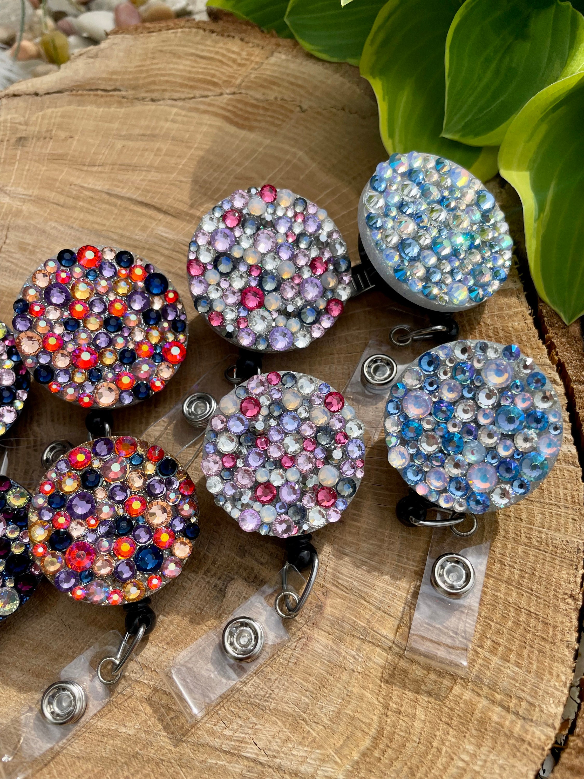 Rhinestone Badge Reel - Etsy