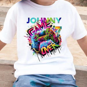 Geburtstagsshirt personalisiert T-Shirt Geburtstagskind Junge Mädchen Gaming Controller Game