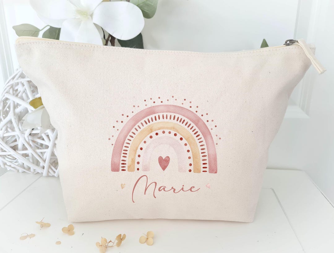 Xuniea Motivations-Geschenkset – Regenbogen Kosmetiktasche + Schlüsselanhänger, Für Abschluss & Geburtstag