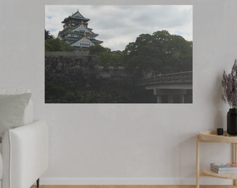 Osaka Castle Matte Canvas, Stretched, 0.75" - Japan - Japanese Wall Art Decor Photograph