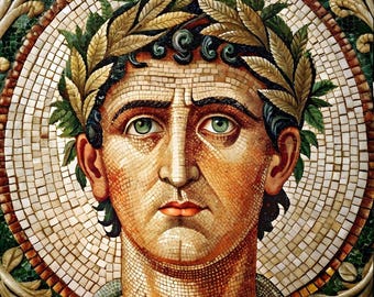 Ancient Rome Mosaic Clipart: 15 High-Res Roman Emperor Portraits (Digital Download)