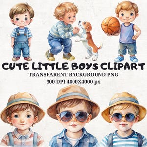 28 Aquarell süßer Jungen Clipart, süßer Junge Clipart, kleiner Junge png, Kinder Clipart, süße Kinder Clipart, Kindergarten png, Kinder Illustrationen