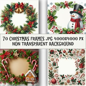 70 JPG Christmas Frames HUGE Pack, Christmas Frames JPG, Clipart Collection Holiday Borders Printable Christmas Frame Clip Art Festive Frame