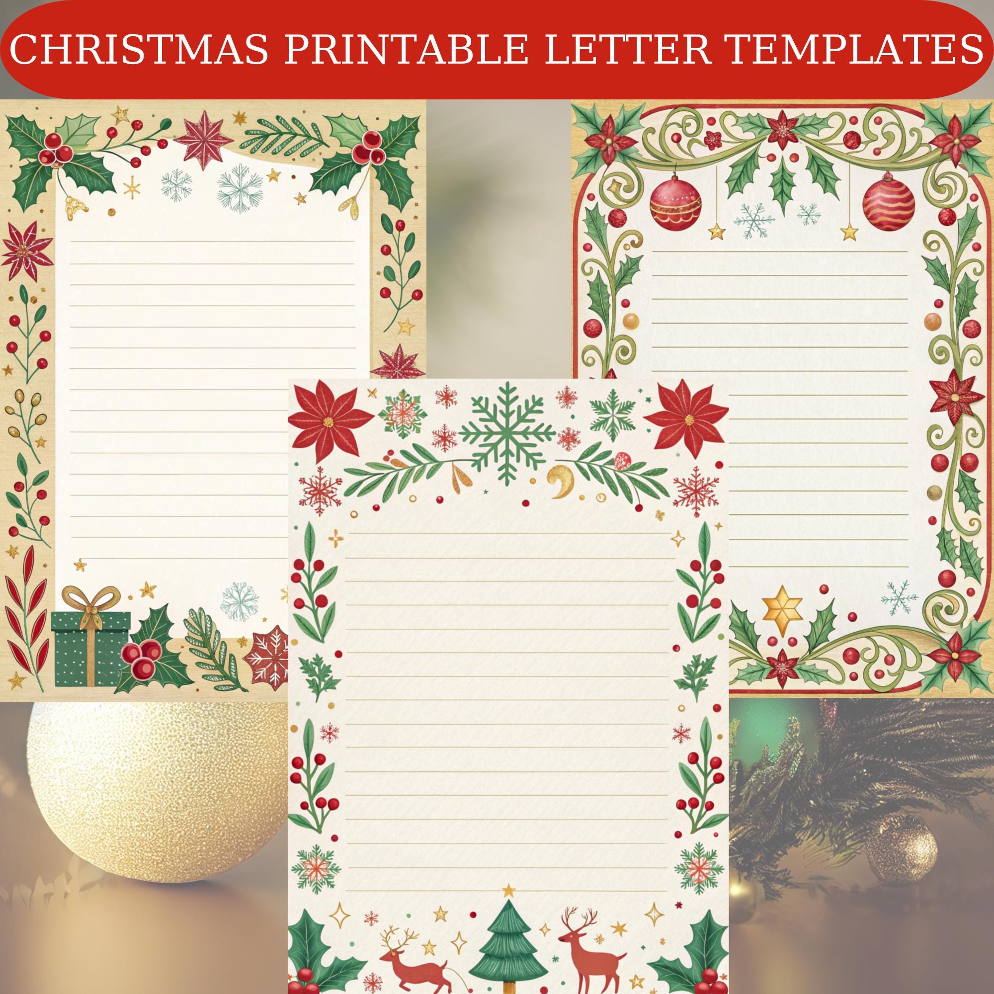 10 Printable Christmas Letter Templates Letter Paper Designs Printable