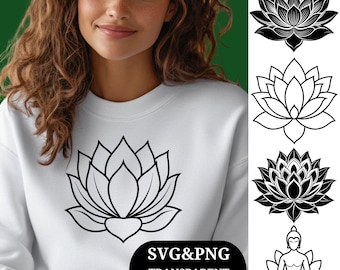 Lotus Flower SVG Bundle: Geometric Ornament, Cricut Cut Files (Digital Download)