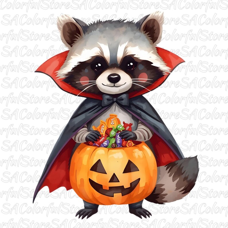 Dracula Raccoon Clipart, Halloween Vampire PNG, Commercial Use - Etsy