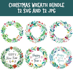 12 SVG JPG Christmas Frames Pack Christmas Frames JPG Clipart Collection Holiday Borders Printable Christmas Frame Clip Art, Editable Vector