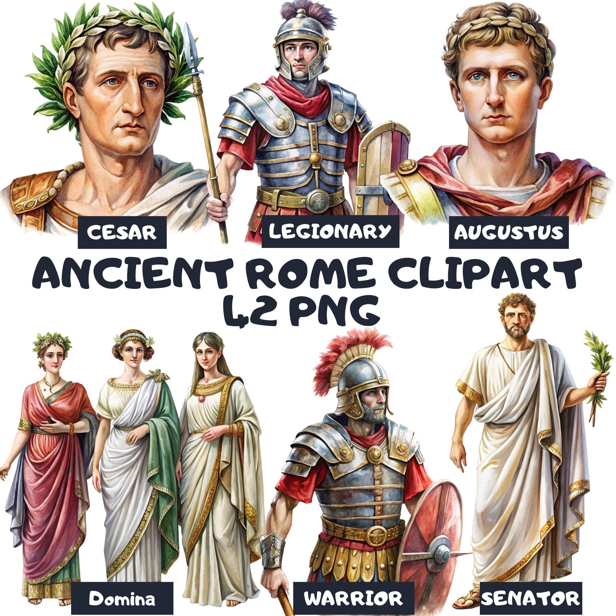 Watercolor Ancient Rome Clipart: 42 PNG Illustrations - Etsy