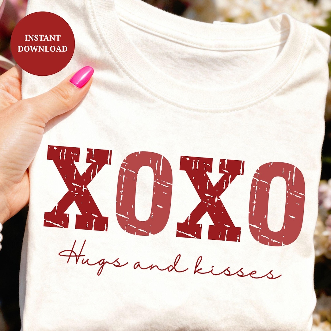 XOXO Hugs and Kisses SVG Bundle, Valentine’s Day Design, Digital ...