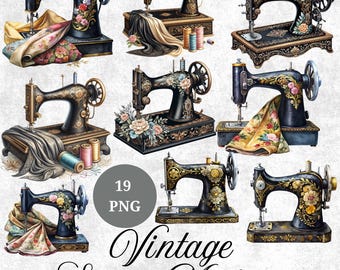 19 Watercolor Vintage Sewing Machine png  Sewing Machine Clipart Vintage clipart ewing Machine Clip Art Retro Printable Graphics