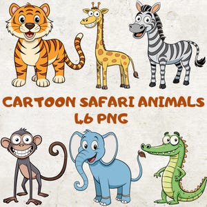 46 Safari Animal Clipart Bundle, Cute Safari Animals, Watercolor Africa Animals png Images Baby Animal Clipart, Baby Shower, Nursery Decor