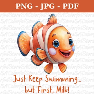 Nemo Tshirt Sublimation, findet Nemo Png, süße Nemo Png, Nemo T-Shirt Design, Datei für Sublimation, Kinder Nemo T-Shirt Design, Thirt Design