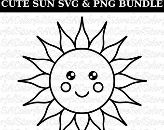 Sun SVG Clipart Bundle, Summer Cricut Files (15 SVG, 15 PNG)