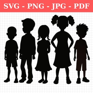 Kids Silhouette SVG Bundle: Boys & Girls Cricut Cut Files (Digital Download)