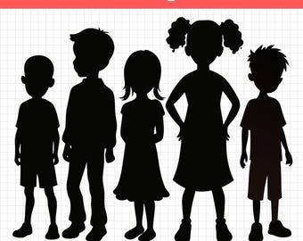 Kids Silhouette SVG Bundle: Boys & Girls Cricut Cut Files (Digital Download)