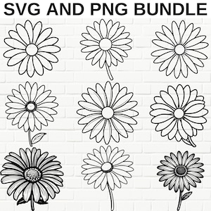 20 Daisy SVG & PNG Bundle: Floral Clipart for Cricut (Digital Download)