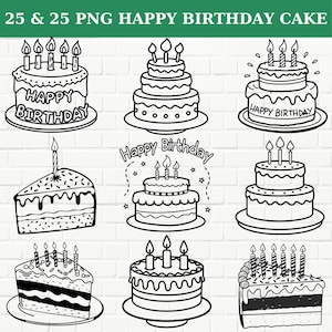 Geburtstagskuchen SVG und PNG, Kuchen svg und png Bundle, Silhouette, Geburtstagskuchen svg, Sofort Download, Png, Clip Art Cut File Silhouette