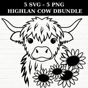 Highland Kuh SVG PNG, Highland Kuh, Highland Kuh Sublimation, Highland Kuh Png für Sublimation, Baby Highland Kuh svg, Highland Kuh Clipart