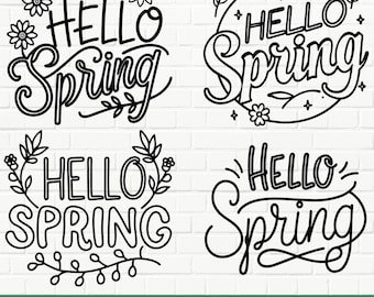 Hello Spring SVG and PNG Bundle Hello Spring SVG Welcome Spring svg, Easter svg Easter png Welcome spring svg, Spring svg, Hello Spring png