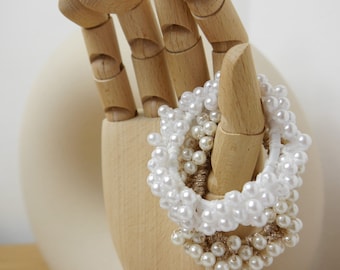 Hair tie with pearls, wedding hair accessories