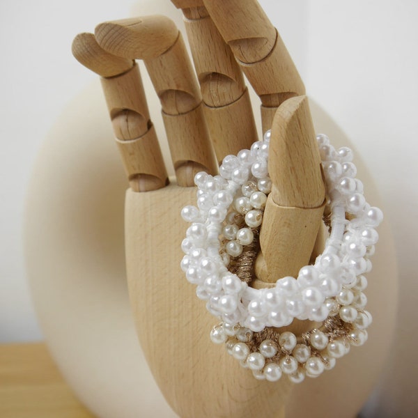 Haargummi mit Perlen, Haarschmuck Hochzeit