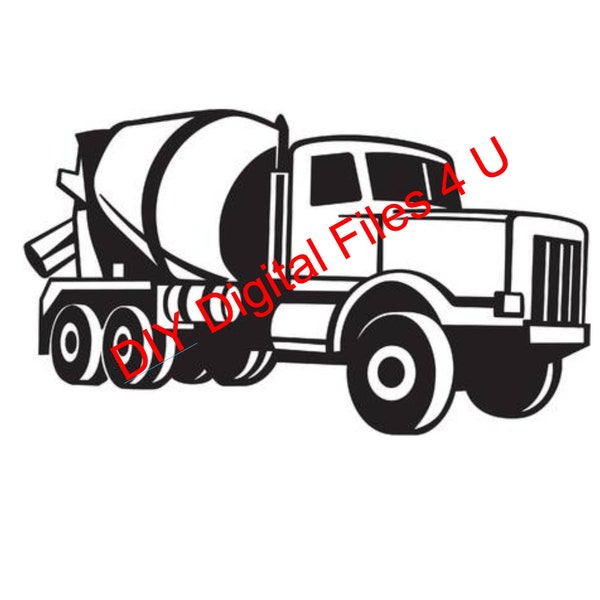 Cement Mixer Truck Svg Digital File Cricut Silhouette CNC Router CNC File Cut Files .SVG  X Carve Cnc Router File Glowforge Laser Engraver