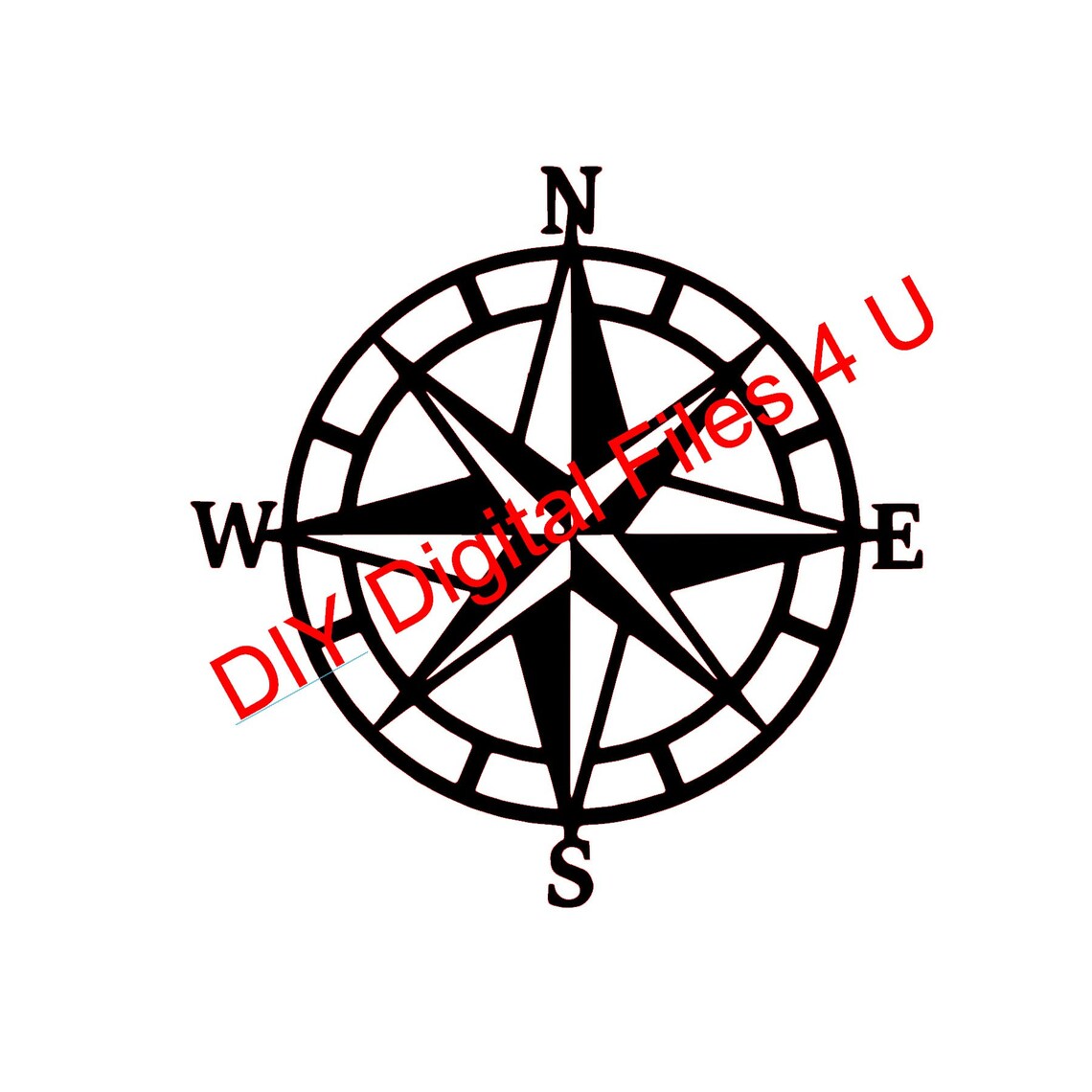 Compass Rose Router Template Compass Rose Svg Digital File Cricut Silhouette CNC Router CNC File Cut ...
