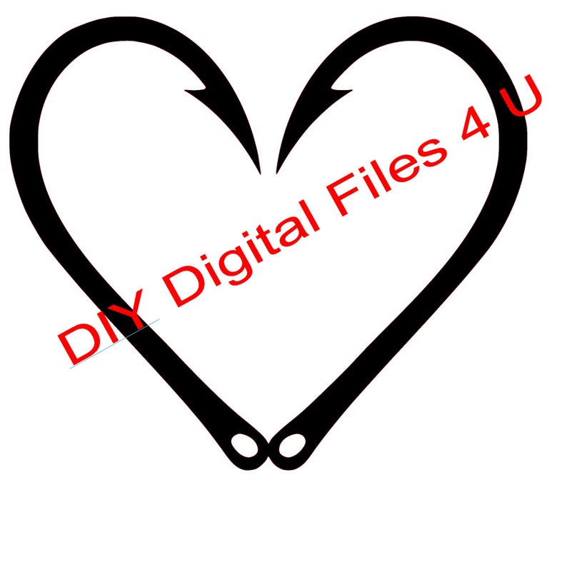 Fish Hook Heart Fishing Tournament Svg Digital File Cricut Etsy
