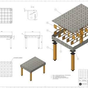 Systeem 22 mm - lastafel 1400x1000x150x8mm - lastafel - DXF & STEP - digitale download - lasergesneden bestand - DIY-lassen - snijden
