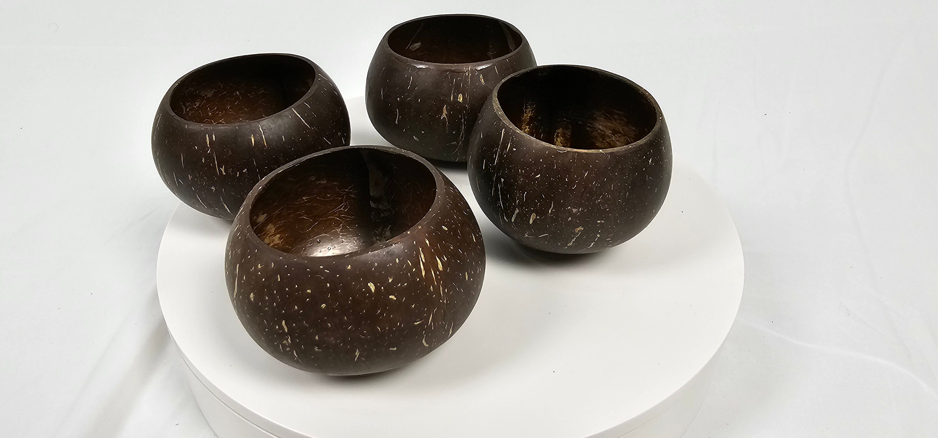 Set of 4 Natural Coconut Bowls Etsy