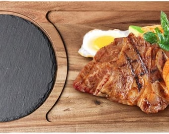 Wood/stone Steak Serving Board