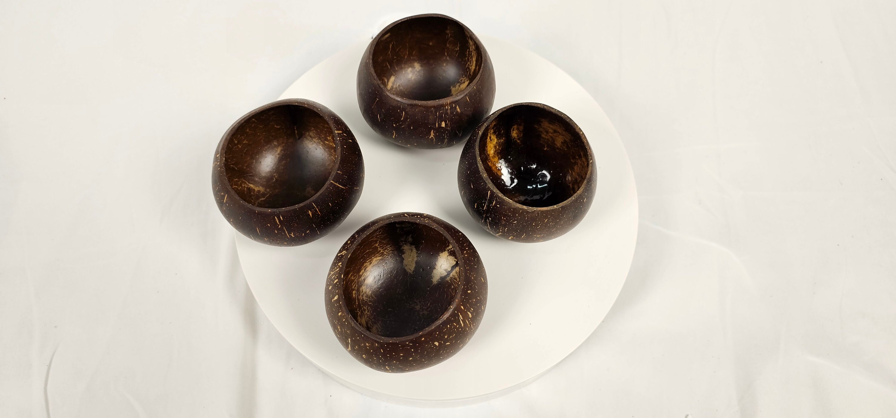 Set of 4 Natural Coconut Bowls Etsy