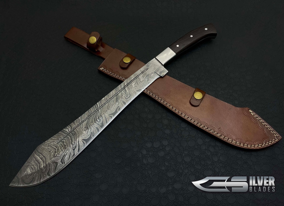 18 Handmade Damascus Steel Machete Knife Premium Etsy
