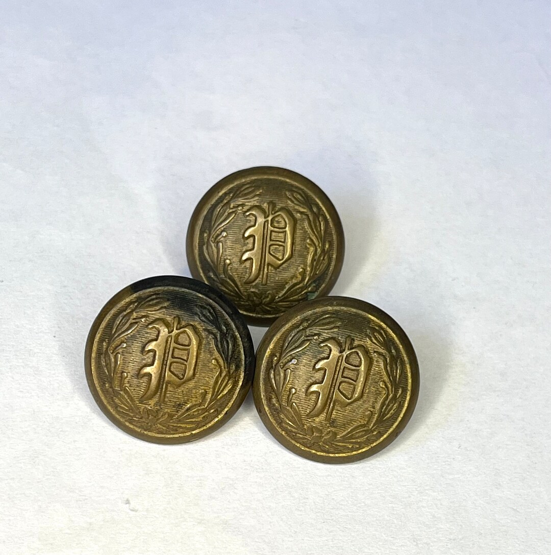 Vintage Police Uniform Buttons Set of 3 Fine Quality Stamped on Back Etsy