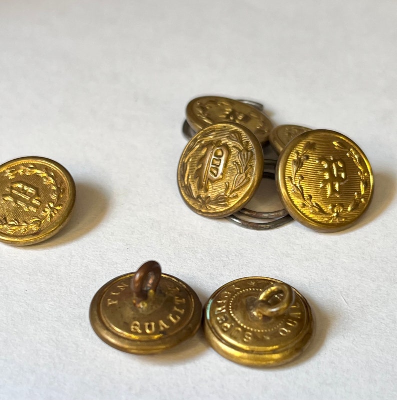 Vintage Police Uniform Buttons Set of 7 Etsy