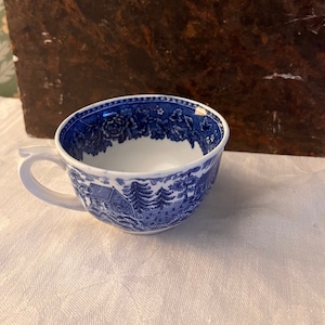 Finland Design Arabia Keramik Stylische Nordische Teetasse in Blau und Weiß