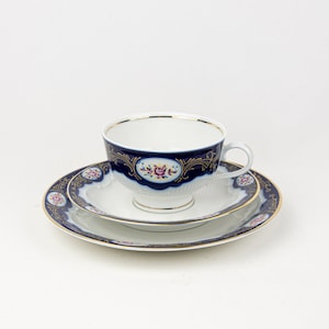 Tea Set - 3 pieces - CP Lettin 13, Echt Kobalt - Blue & White Porcelain - German Vintage