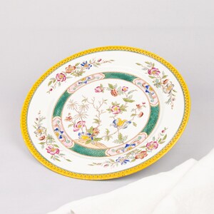Antique 1870s decorative plate featuring a hand-painted floral pattern by Rörstrand, Sweden.